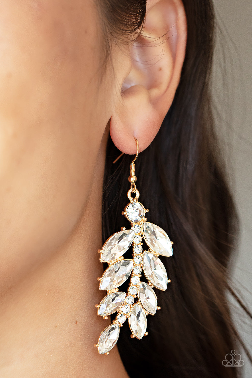 Paparazzi - Ice Garden Gala - Gold Earrings