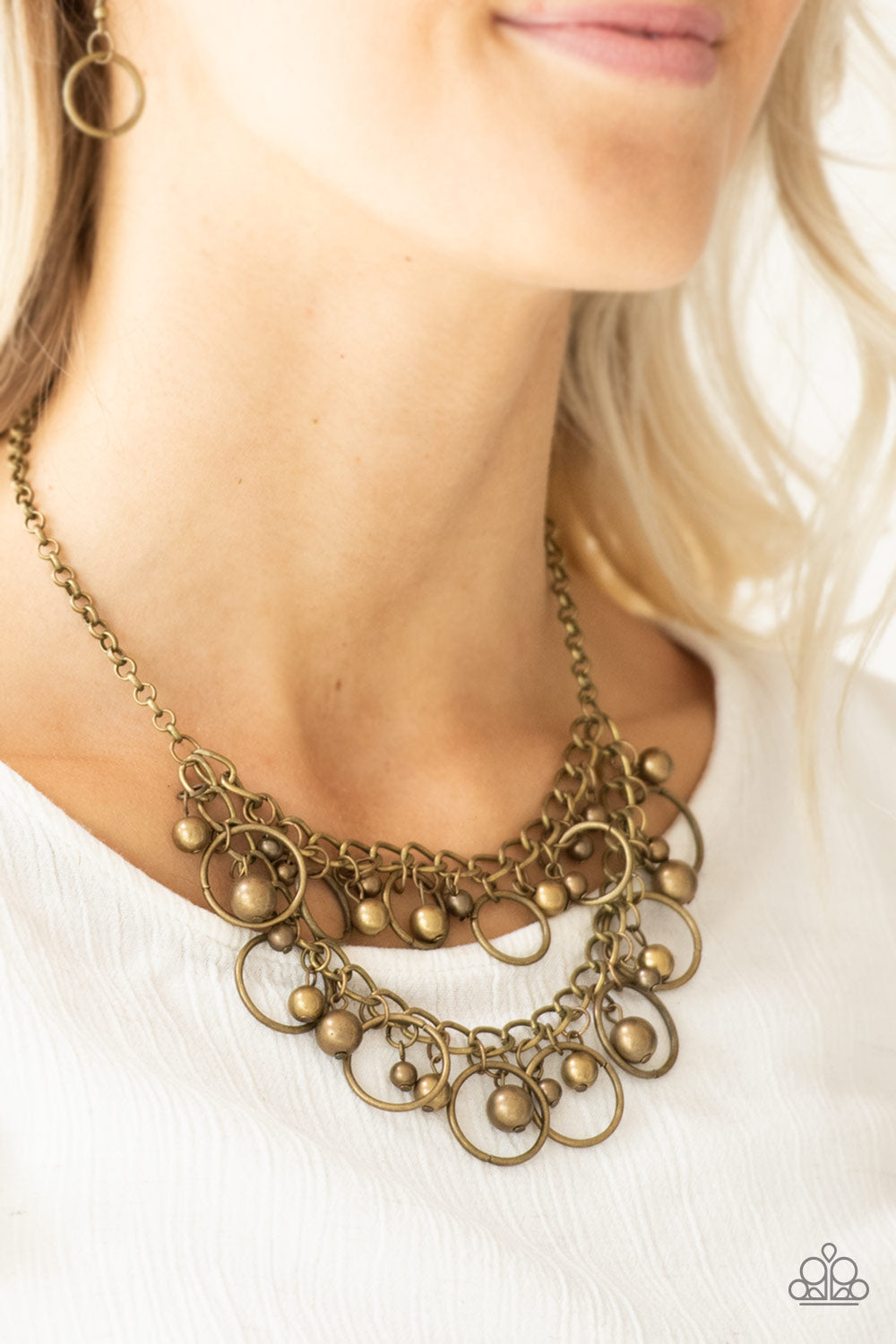 Paparazzi - Warning Bells - Brass Necklace