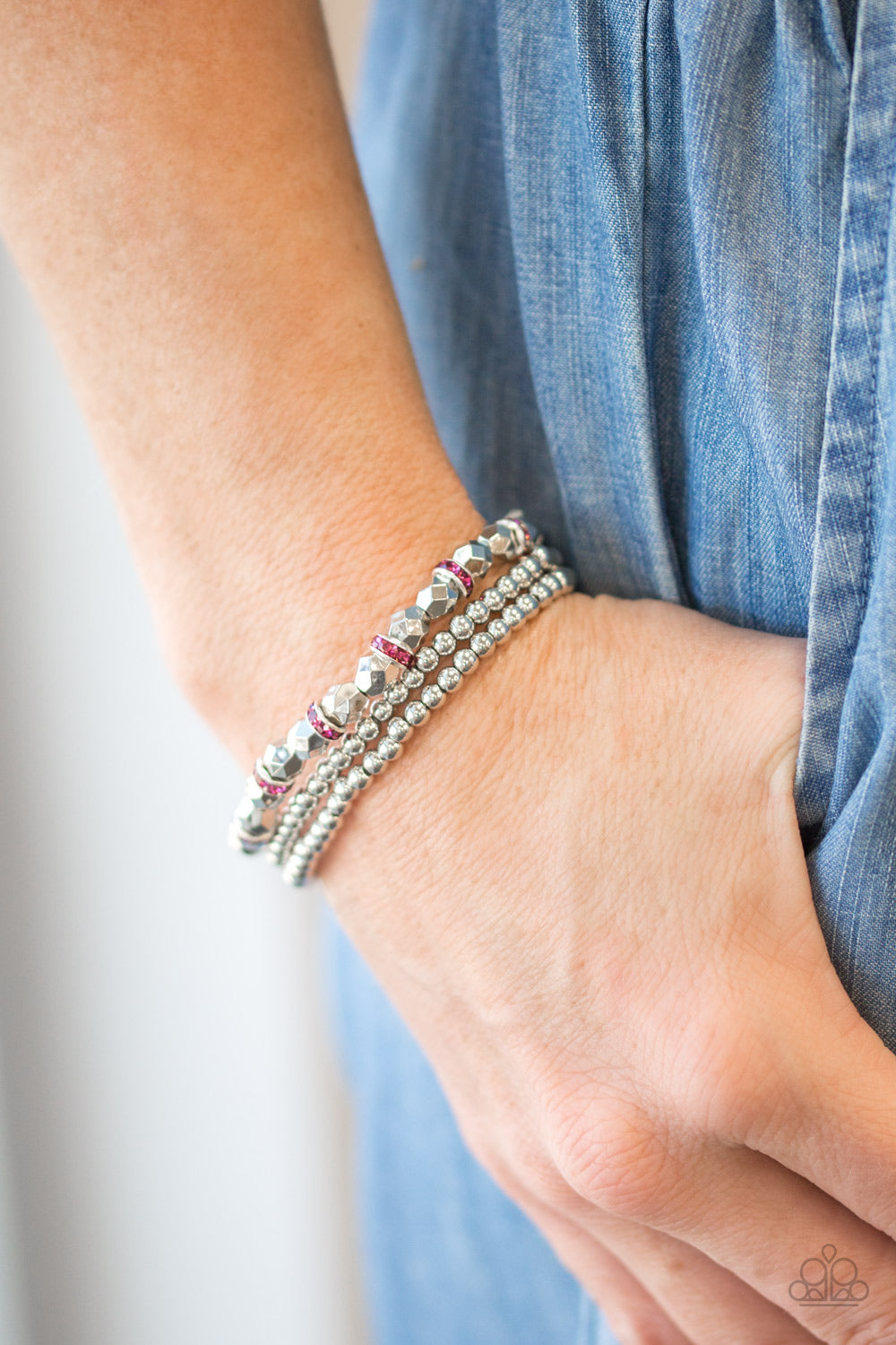 Paparazzi - Let There BEAM Light - Pink Bracelet