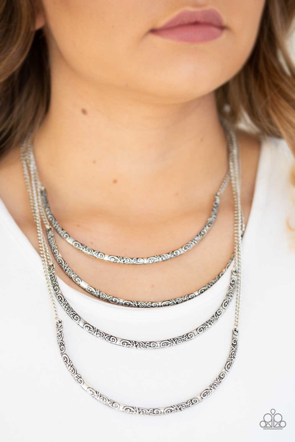 Paparazzi - It Will Be Over MOON - Silver Necklace