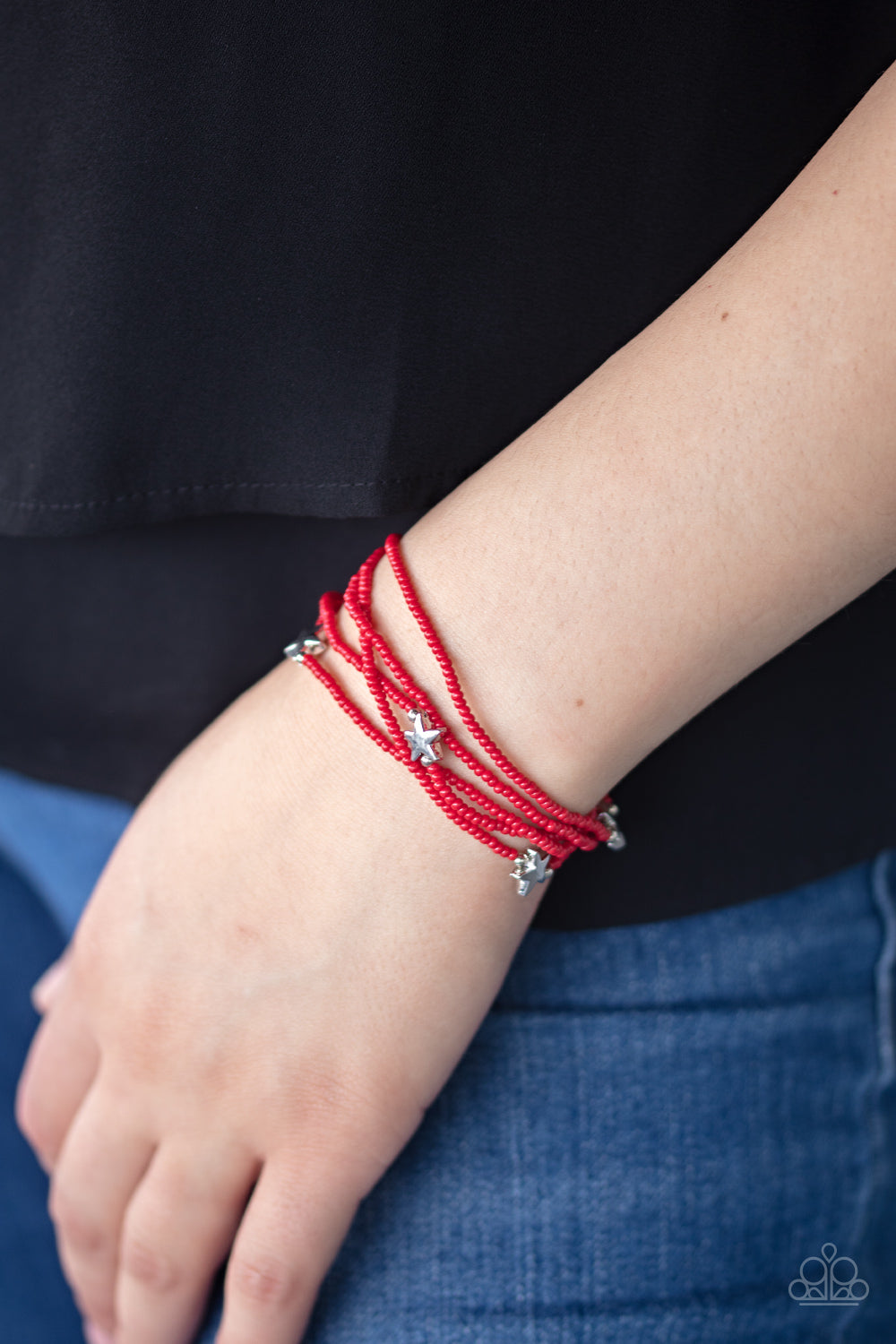 Paparazzi - Pretty Patriotic - Red Bracelet