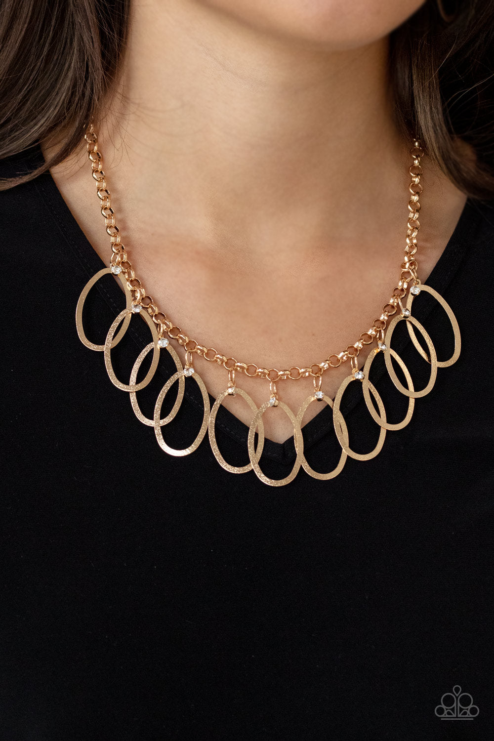 Paparazzi - Double OVAL-time - Gold Necklace