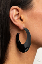 Load image into Gallery viewer, Paparazzi - Going OVAL-board - Black Earring
