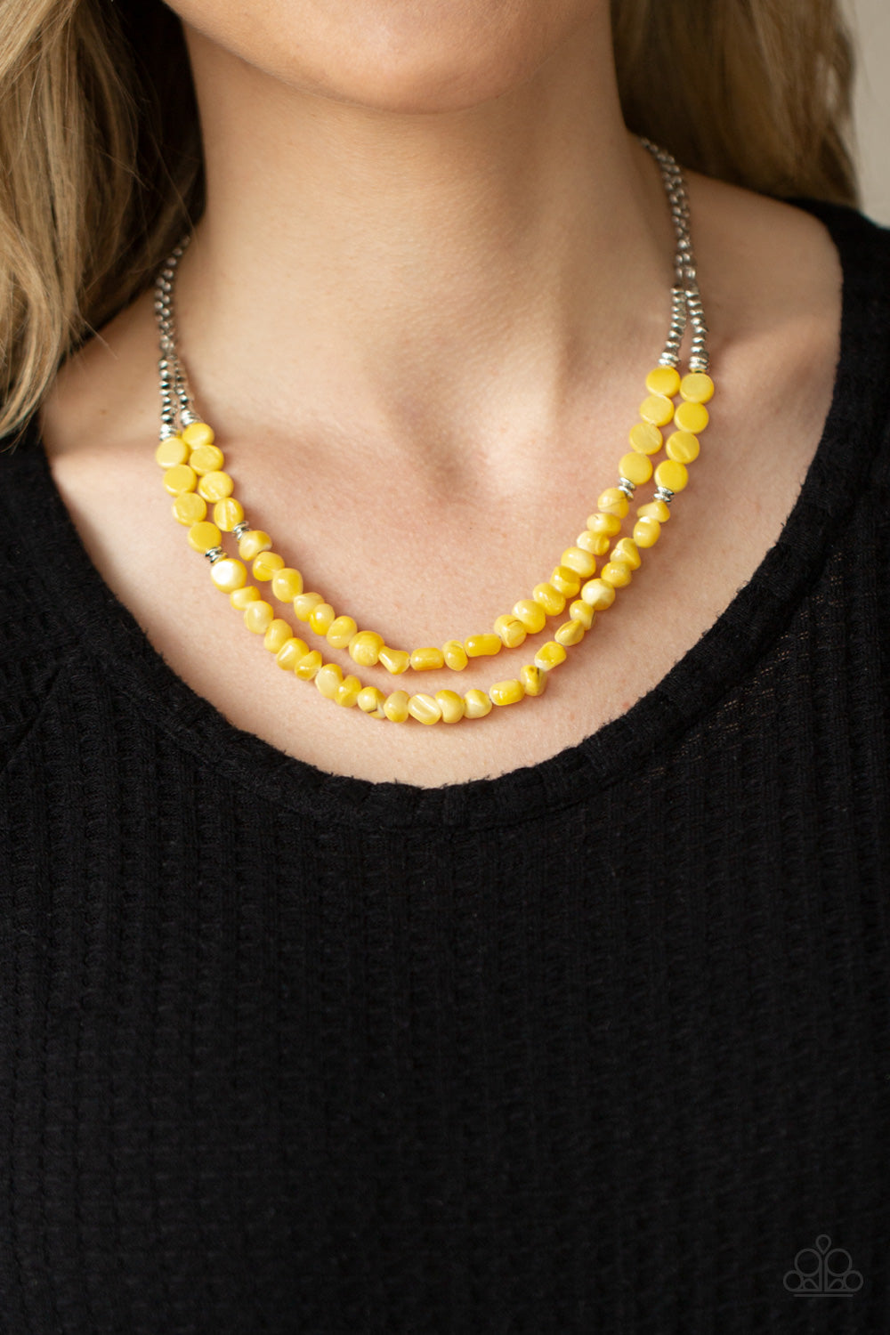 Paparazzi - Staycation Status - Yellow Necklace