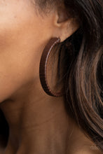 Load image into Gallery viewer, Paparazzi - Leather-Clad Legend - Brown Earrings
