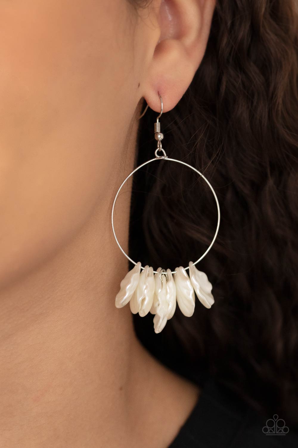 Paparazzi - Sailboats and Seashells - White Earrings