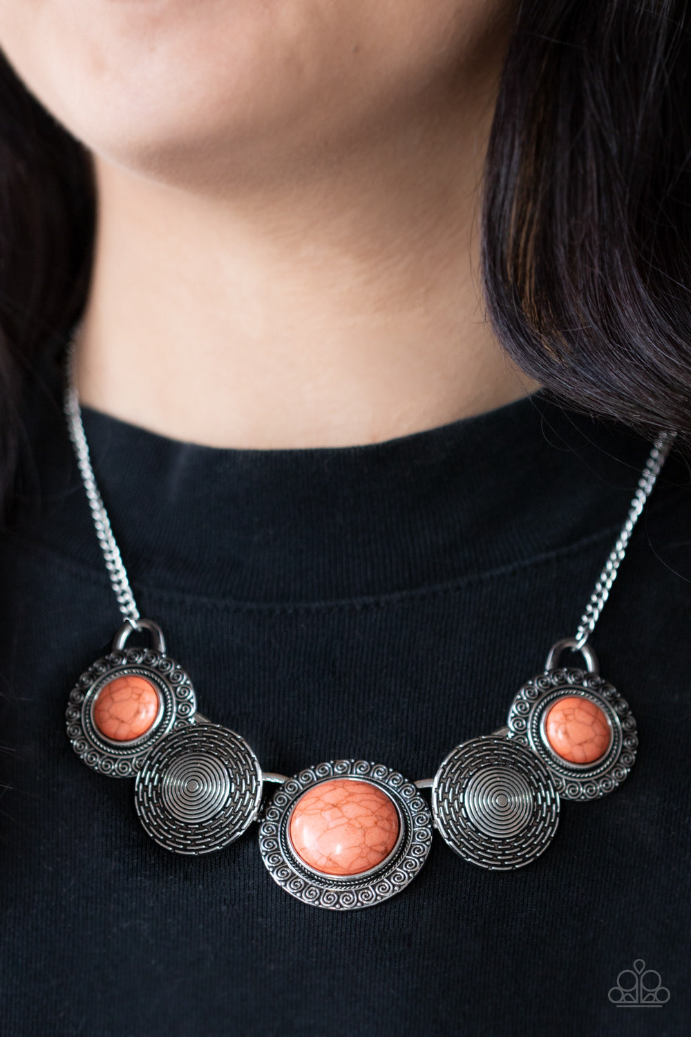 Paparazzi - Canyon Cottage - Orange Necklace