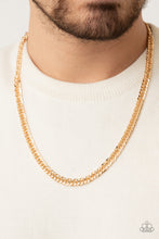 Load image into Gallery viewer, Paparazzi - Valiant Victor - Gold Urban Necklace
