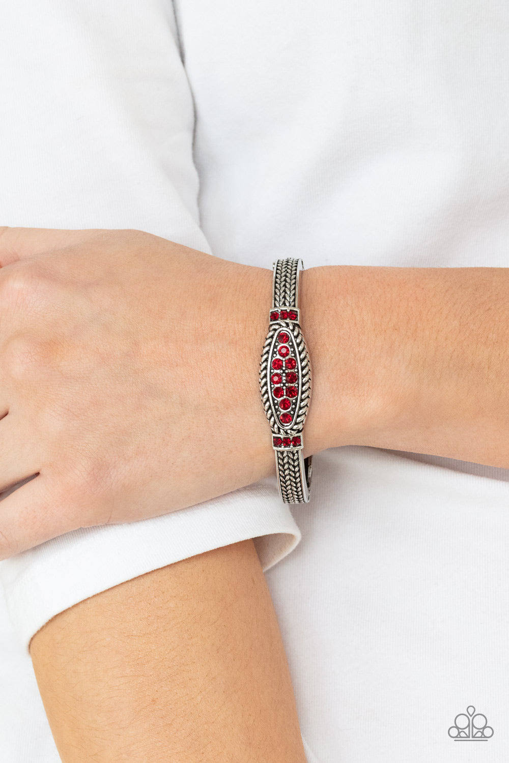 Paparazzi - Locked in Luster - Red Bracelet