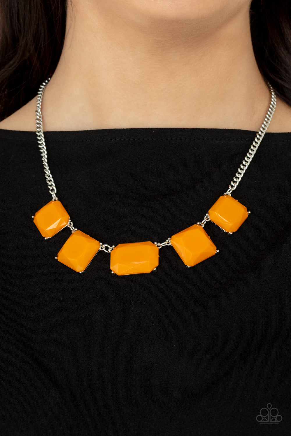 Paparazzi - Instant Mood Booster - Orange Necklace