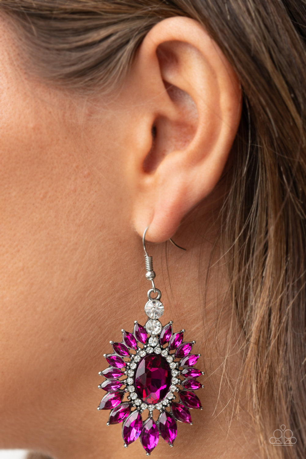 Paparazzi - Big Time Twinkle - Pink Earrings