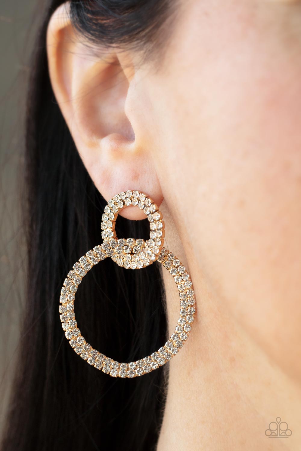 Paparazzi - Intensely Icy - Gold Earring