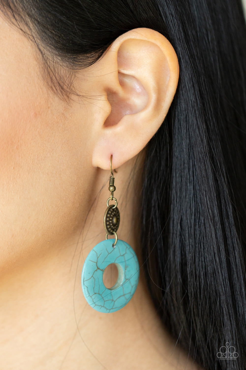 Paparazzi - Earthy Epicenter - Brass Earrings