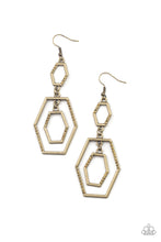 Load image into Gallery viewer, Paparazzi - Geometric Maven - Brass Earrings
