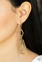 Load image into Gallery viewer, Paparazzi - Geometric Maven - Brass Earrings
