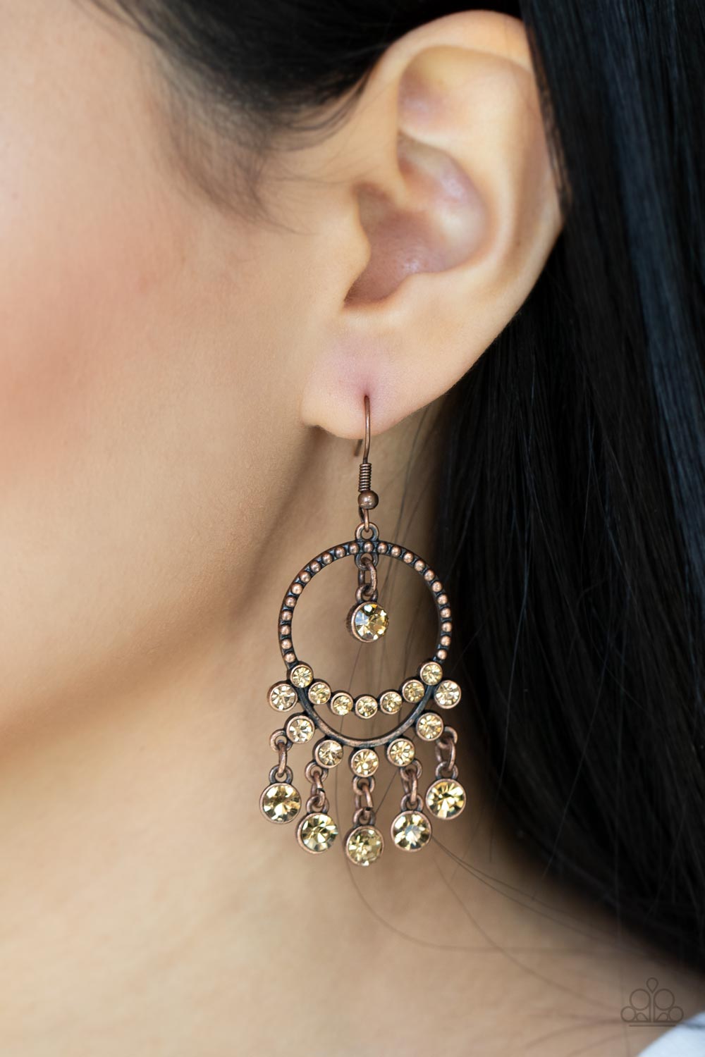 Paparazzi - Cosmic Chandeliers - Copper Earring