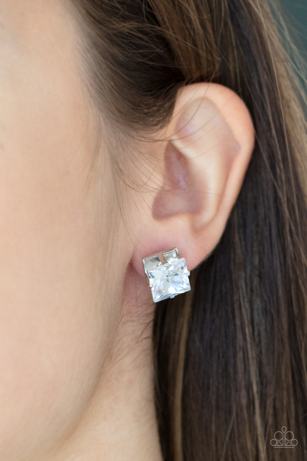 Paparazzi - Times Square Timeless - White Earrings