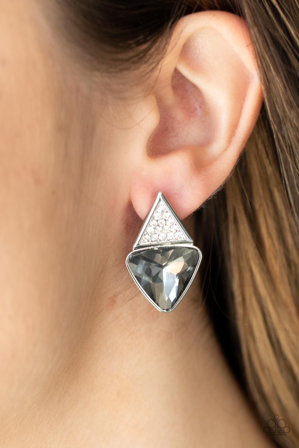 Paparazzi - Risky Razzle - Silver Earrings