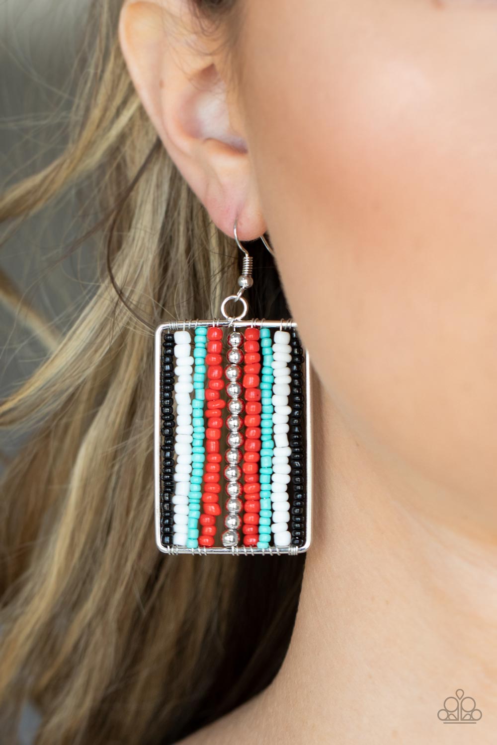 Paparazzi - Beadwork Wonder - Red Earring