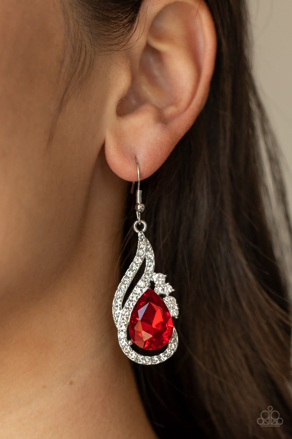 Paparazzi - Dancefloor Diva - Red Earrings