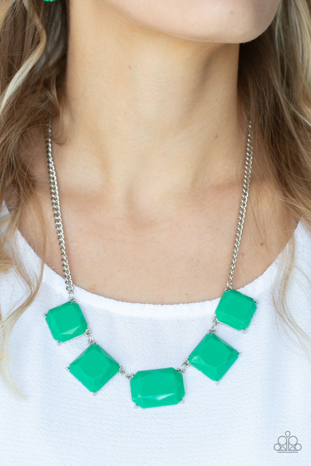 Paparazzi - Instant Mood Booster - Green Necklace