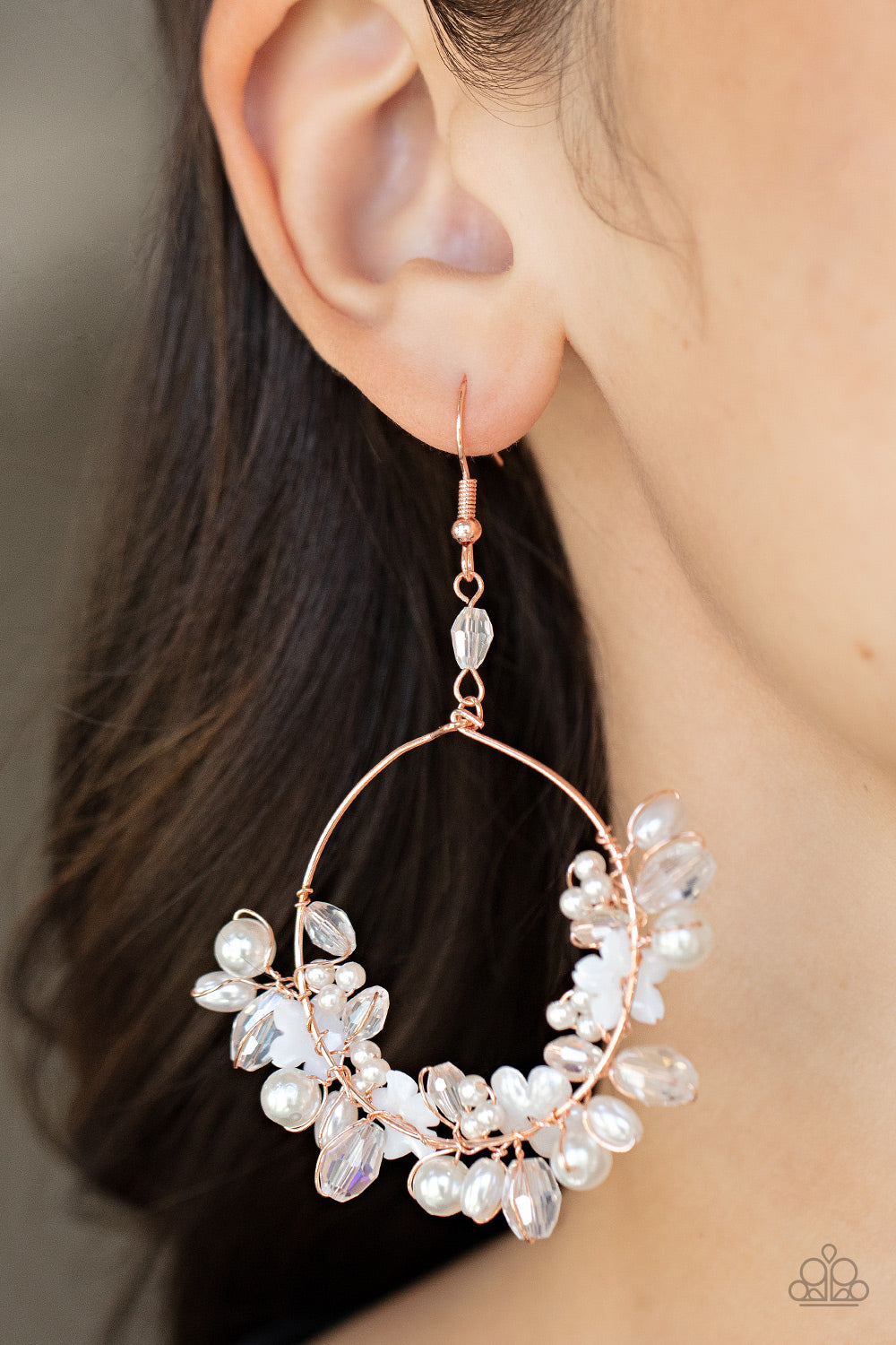 Paparazzi - Floating Gardens - Copper Earring