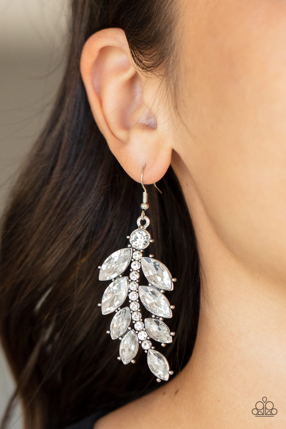 Paparazzi - Ice Garden Gala - White Earrings