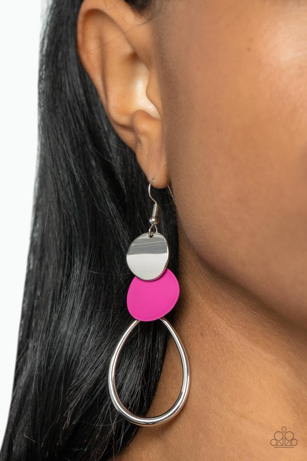 Paparazzi - Retro Reception - Pink Earring