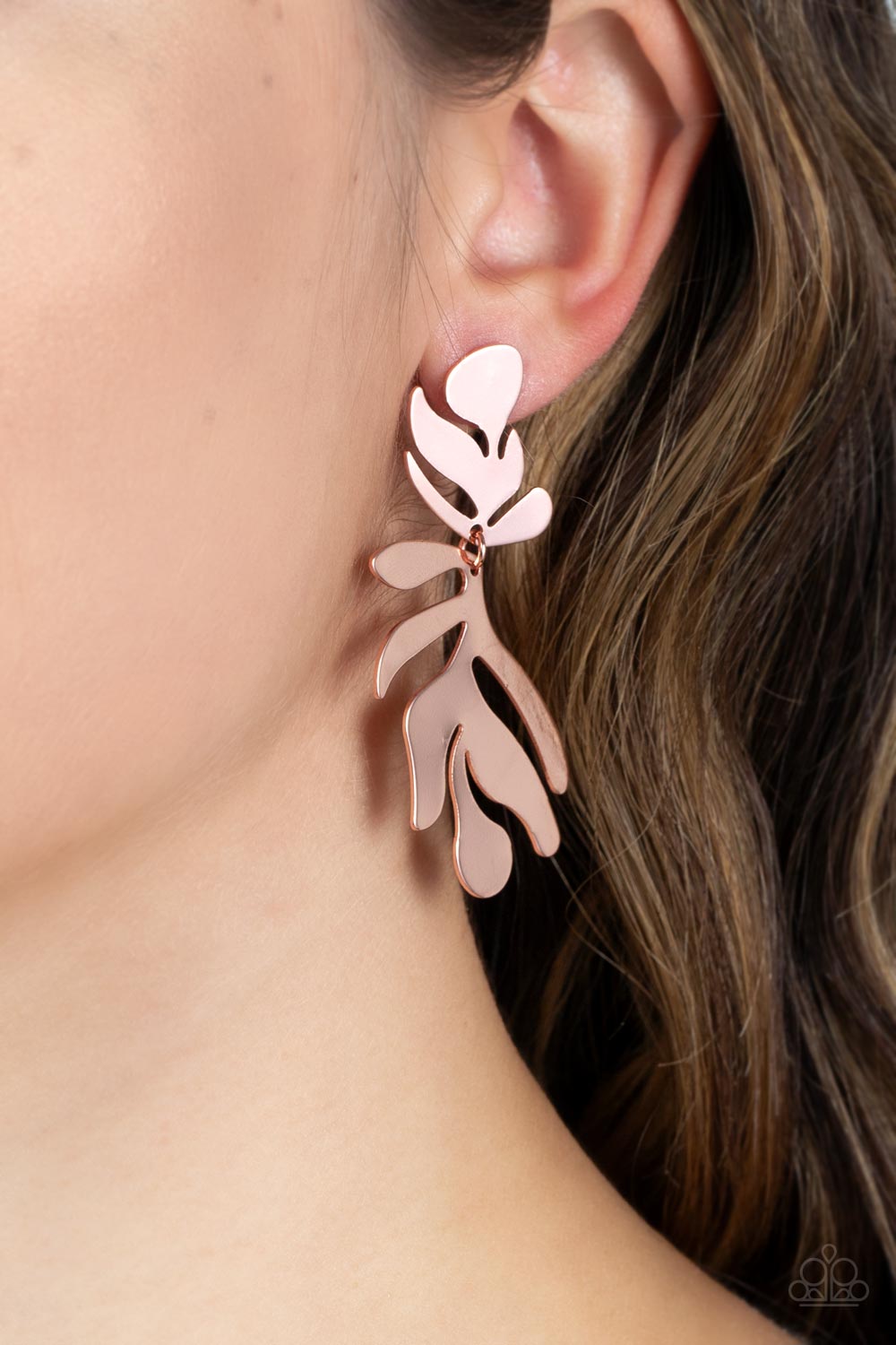 Paparazzi - Palm Picnic - Copper Earring