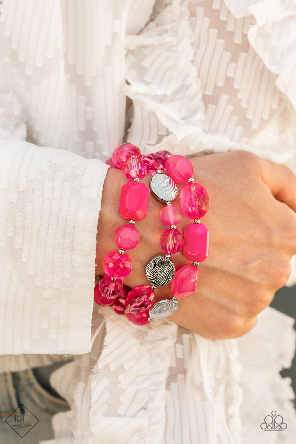 Paparazzi - Oceanside Bliss - Pink Bracelet