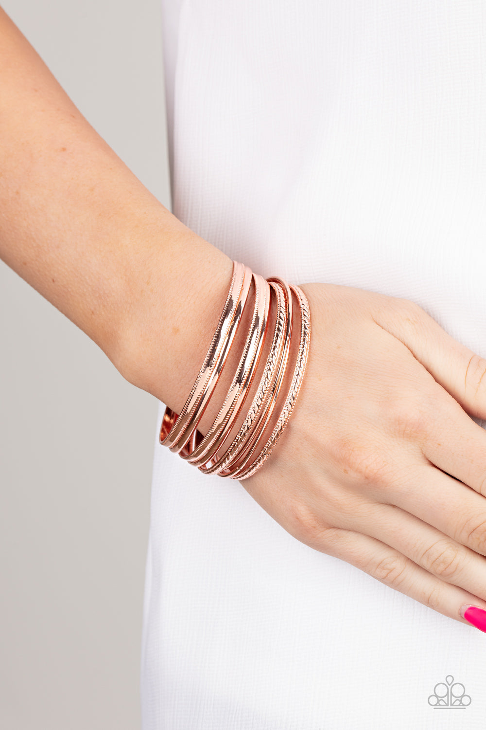 Paparazzi - Stackable Shimmer - Copper Bracelet