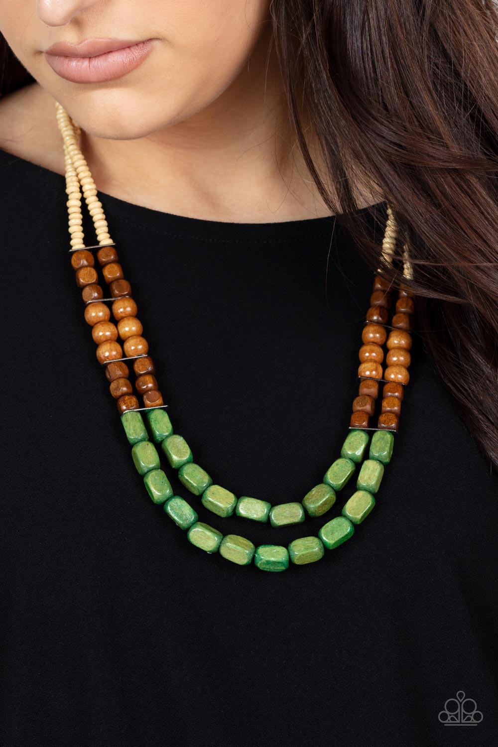 Paparazzi - Bermuda Bellhop - Green Necklace