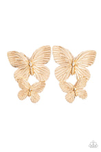 Load image into Gallery viewer, Paparazzi - Blushing Butterflies - Gold Earring
