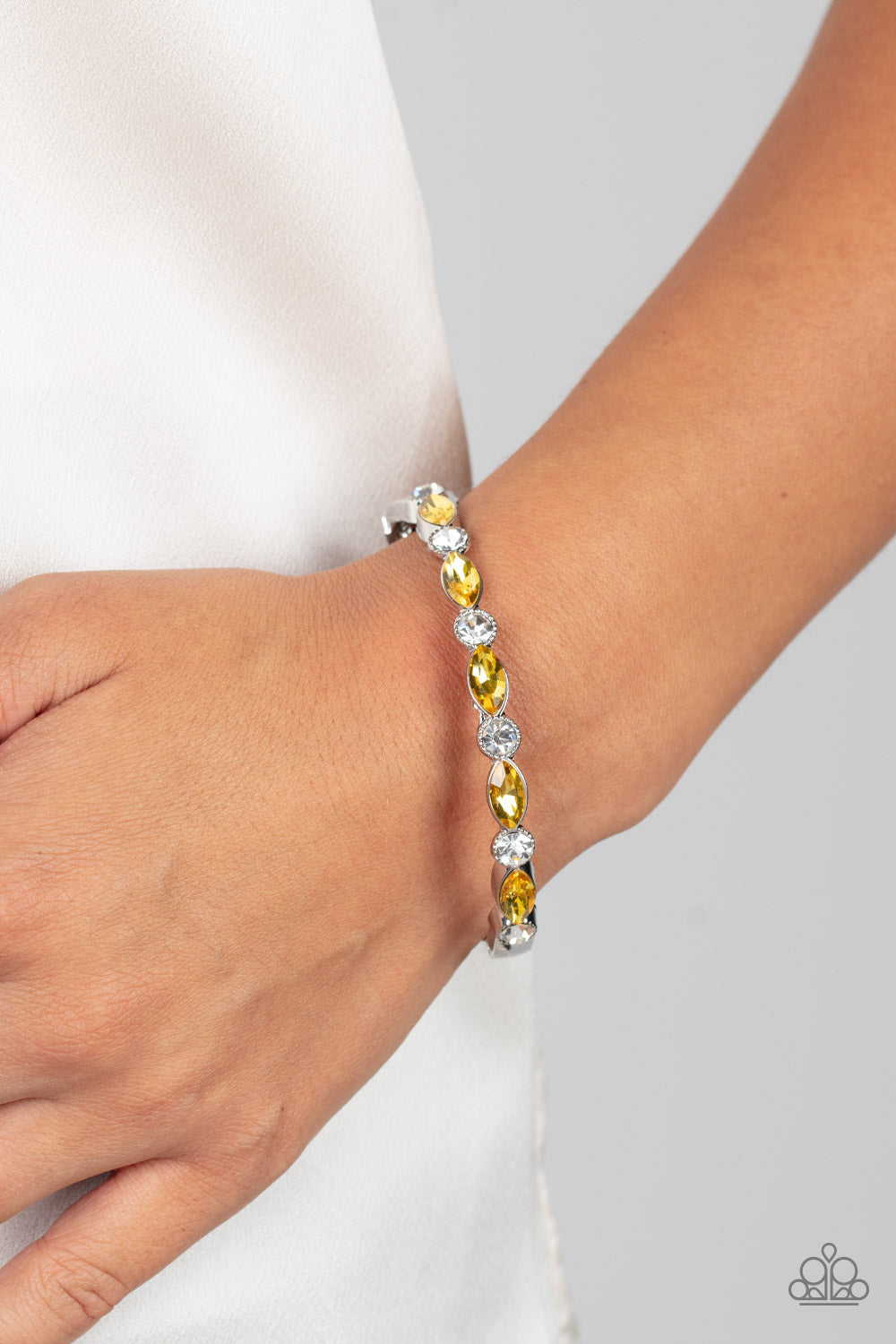 Paparazzi - Petitely Powerhouse - Yellow Bracelet