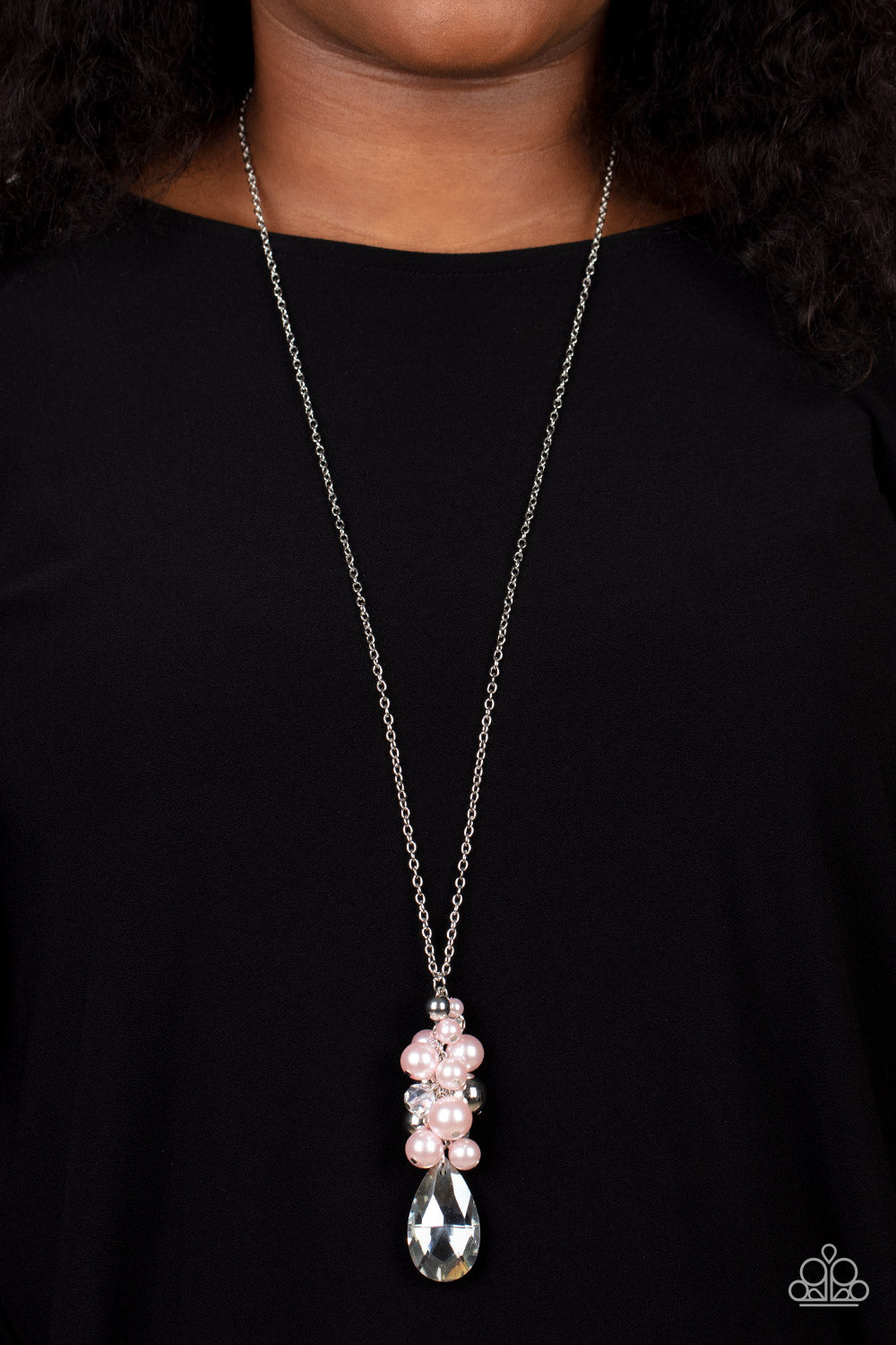 Paparazzi - Drip Drop Dazzle - Pink Necklace