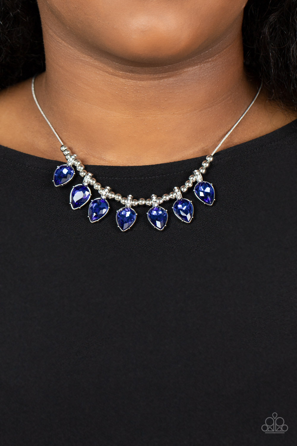 Paparazzi - Crown Jewel Couture - Blue Necklace