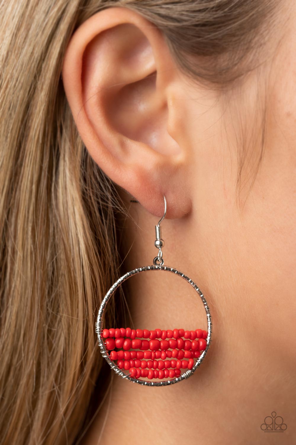 Paparazzi - Head-Over-Horizons - Red Earring