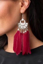 Load image into Gallery viewer, Paparazzi - Plume Paradise - Red Earring
