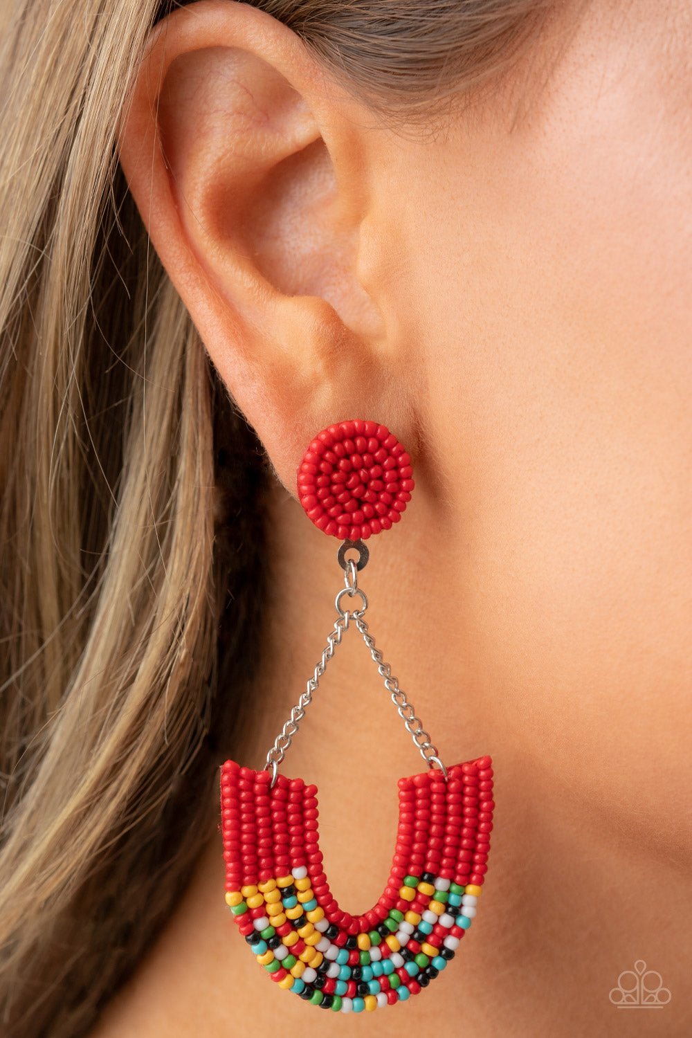 Paparazzi - Make it RAINBOW - Red Earrings