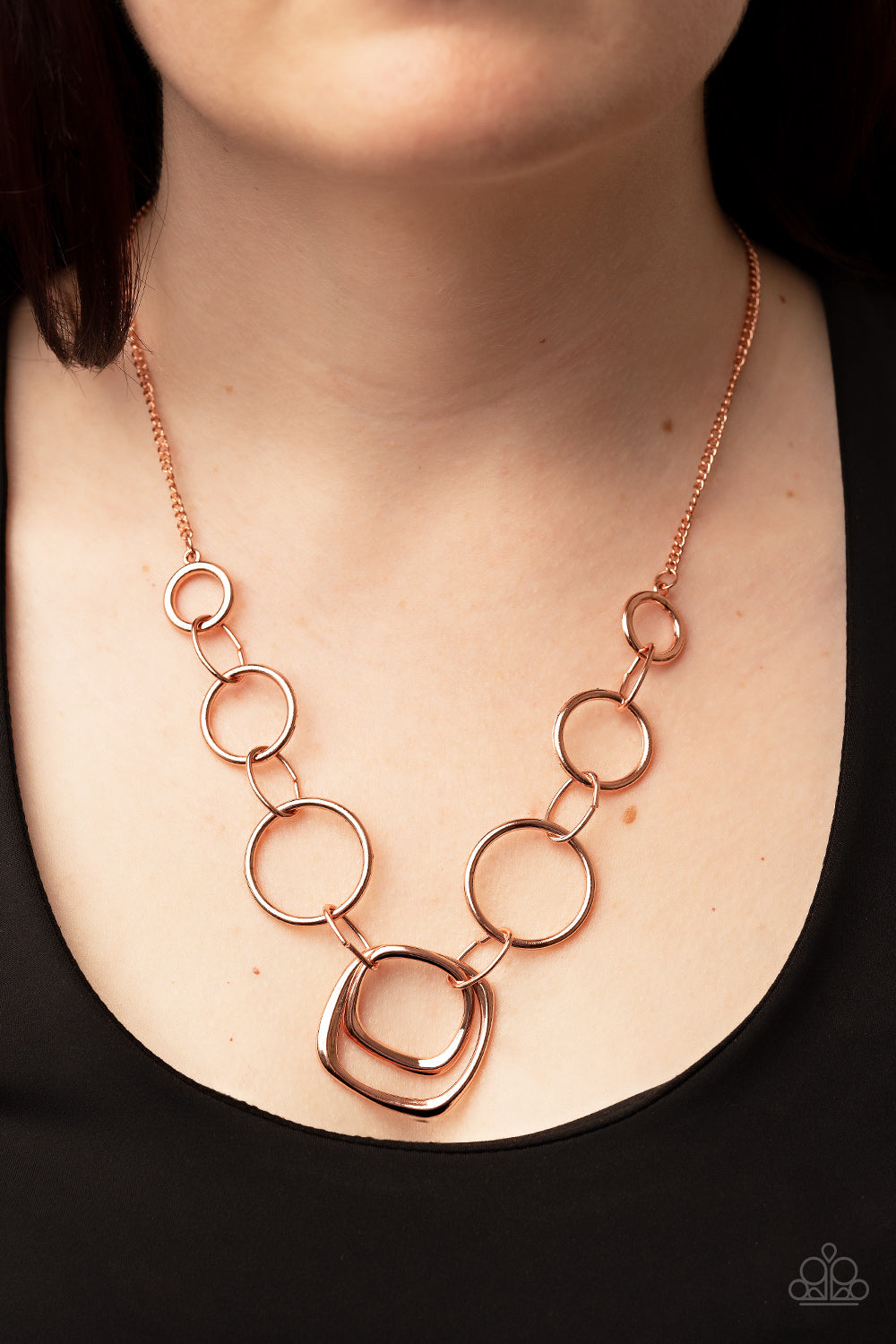 Paparazzi - Linked Up Luminosity - Copper Necklace