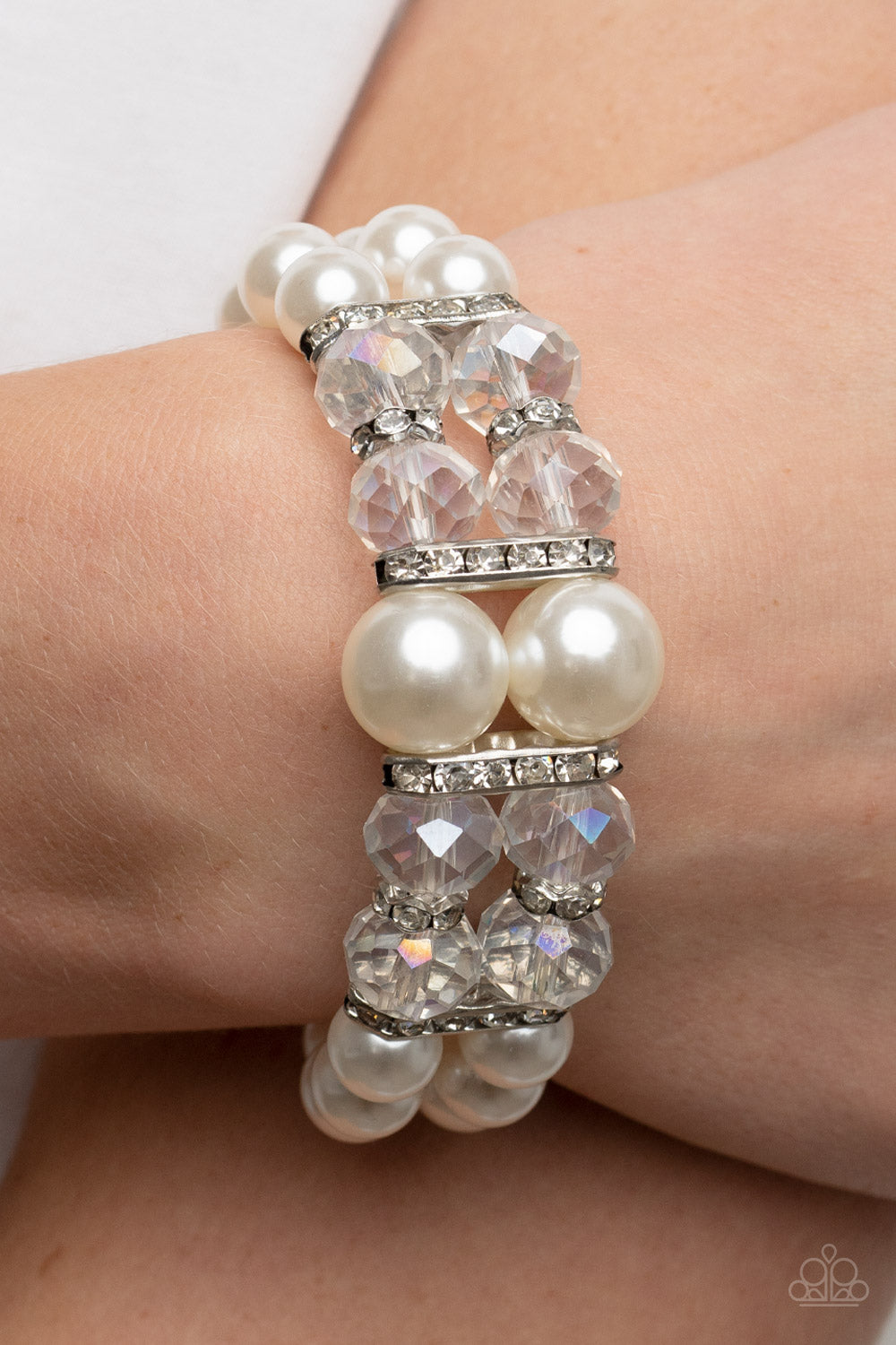 Paparazzi - Timelessly Tea Party - White Bracelet