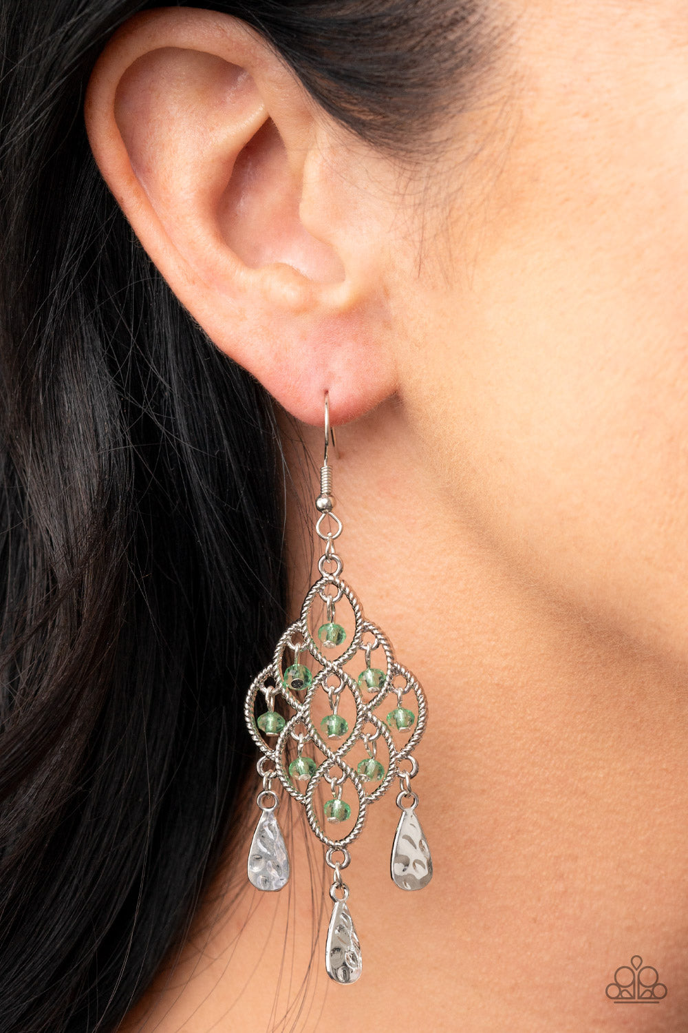 Paparazzi - Sentimental Shimmer - Green Earring