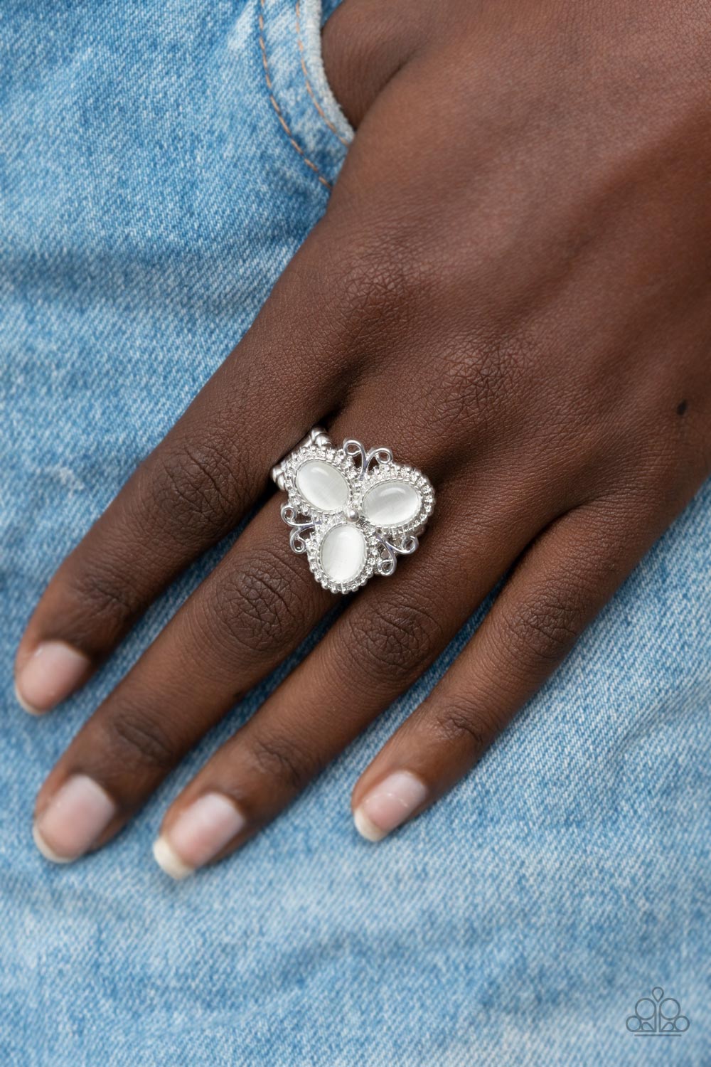 Paparazzi - Bewitched Blossoms - White Ring