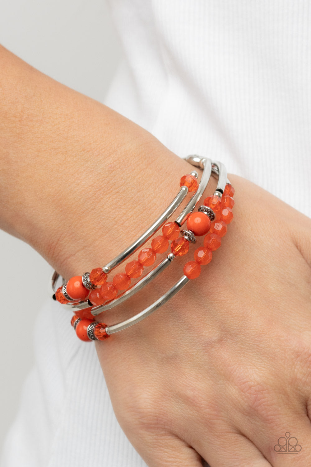 Paparazzi - Whimsically Whirly - Orange Bracelet