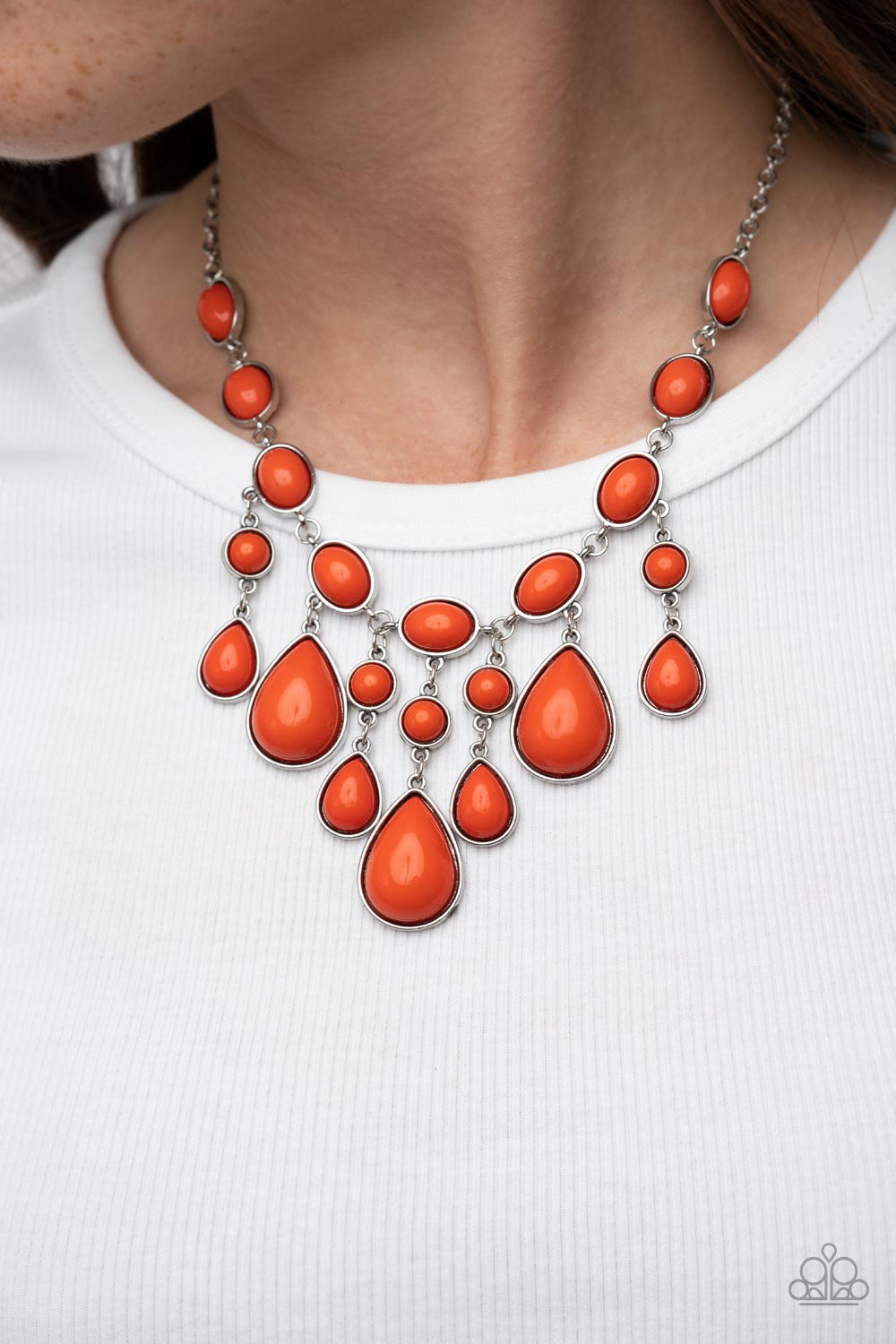 Paparazzi - Mediterranean Mystery - Orange Necklace