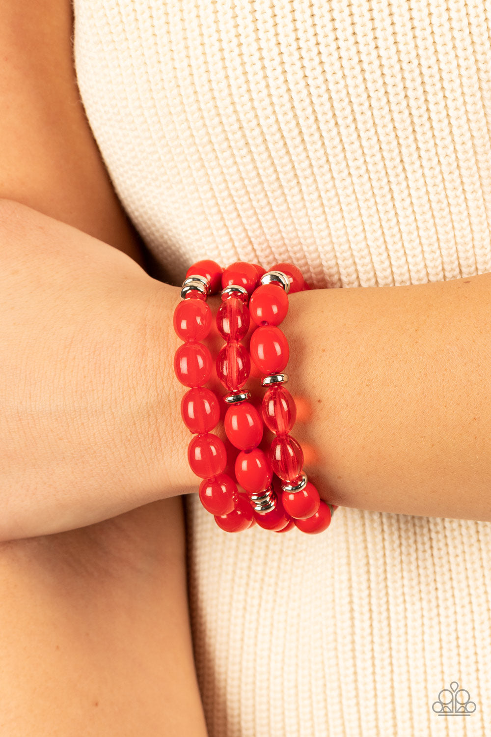 Paparazzi - Coastal Coastin - Red Bracelet