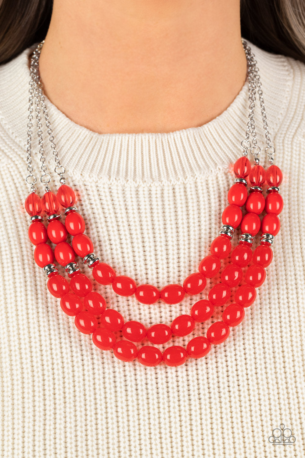 Paparazzi - Coastal Cruise - Red Necklace