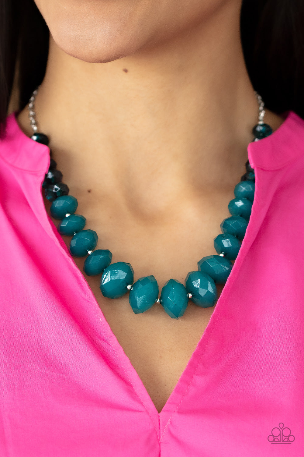 Paparazzi - Happy-GLOW-Lucky - Blue Necklace