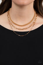 Load image into Gallery viewer, Paparazzi - Galvanized Grit - Gold Necklace
