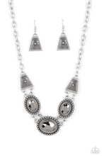 Load image into Gallery viewer, Paparazzi - Textured TRAPEZOID - Silver Necklace
